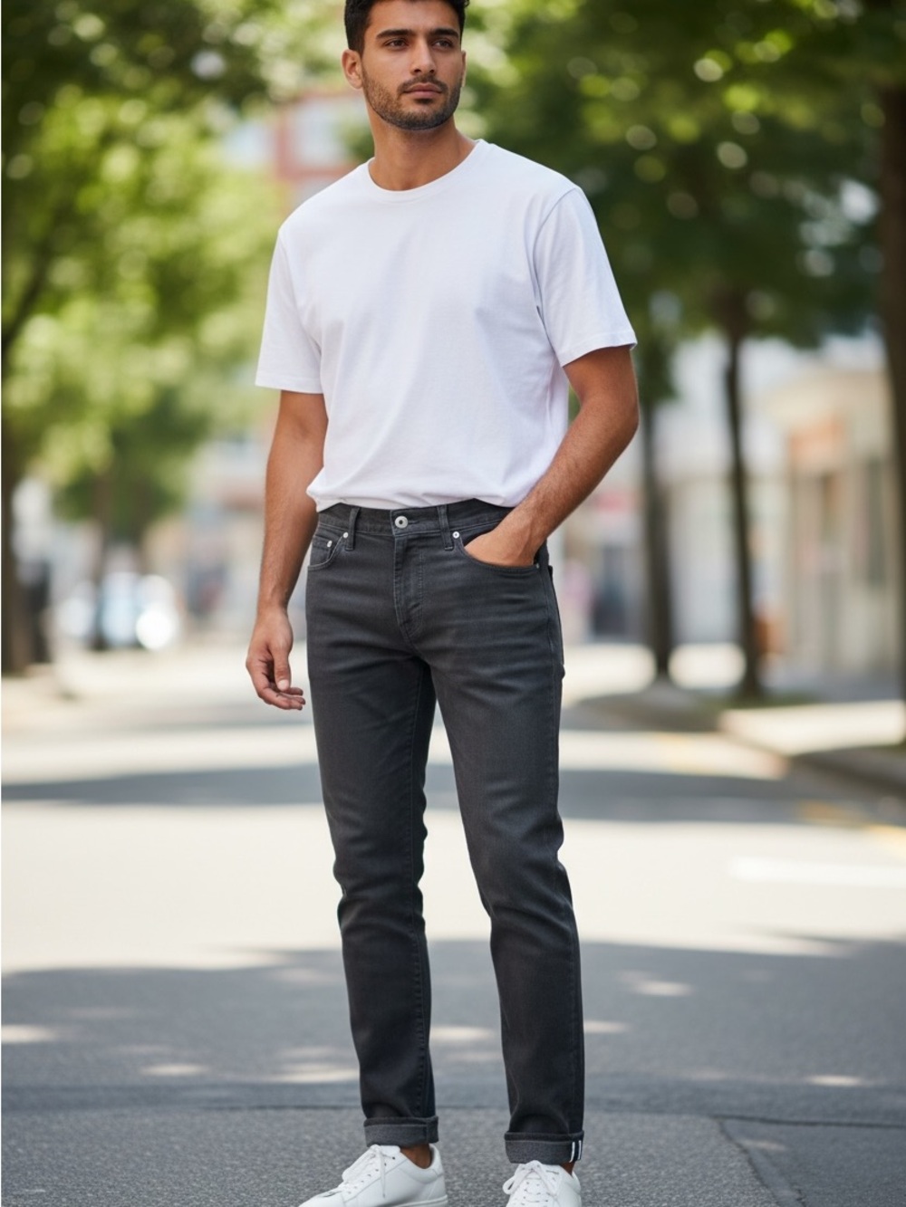 Uniqlo Slim Jeans in Charcoal Black